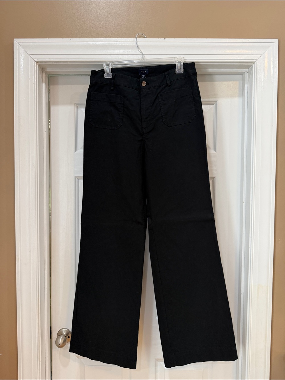 J Crew Lizzie Pocket Wide Leg Pants. Sz 8/29 TALL. EUC. Black